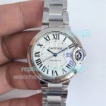 Swiss Replica Cartier Ballon Bleu De Cartier White Dial SS Case Watch